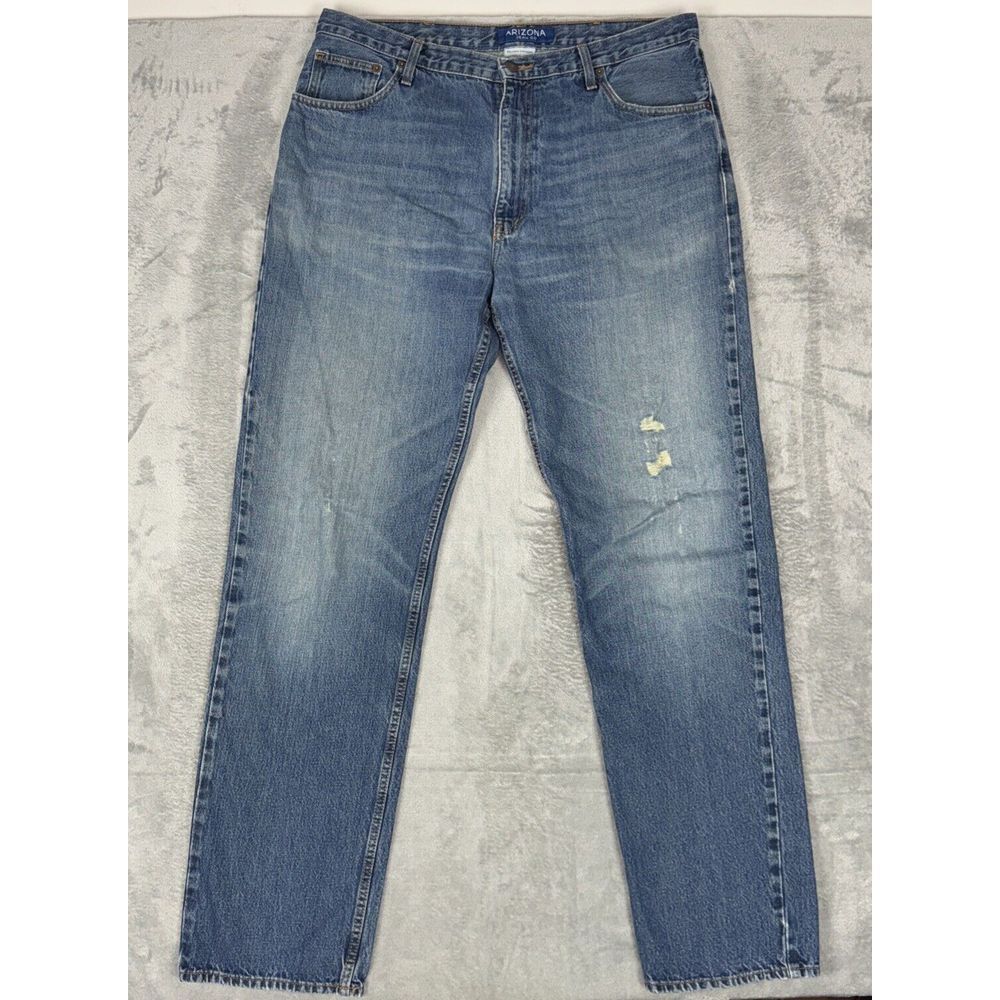 Arizona Blue Jeans the Original Jean Co. Men's Relaxed Straight 38x36 Distressed